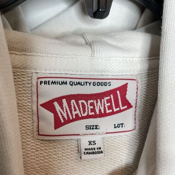 MADEWELL Hoodie Men XS McCarren Midweight Sweatshirt Bleached Canvas NK076 - Picture 14 of 16